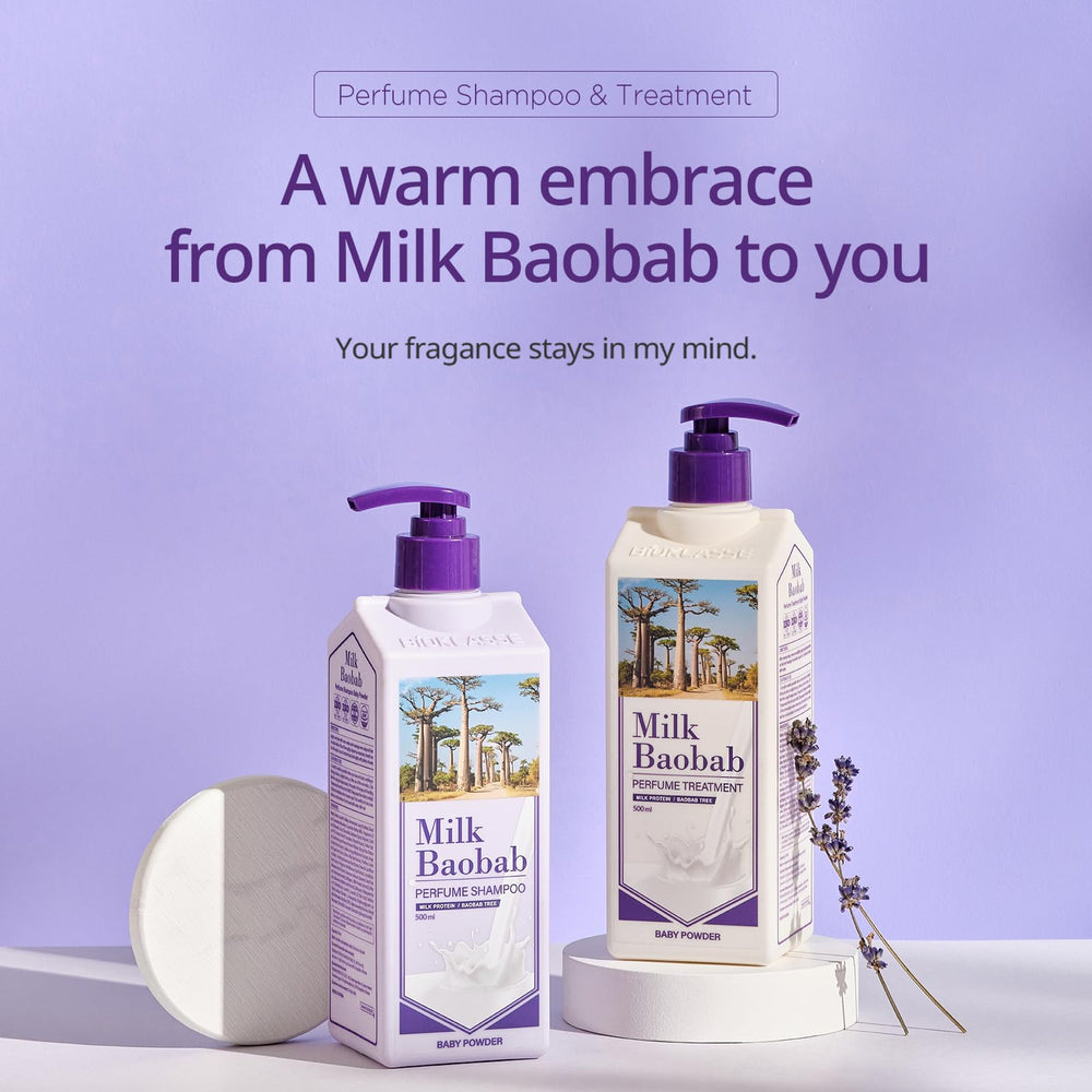 Milk Baobab perfume treatment drops on palm, smooth dispersion for daily use