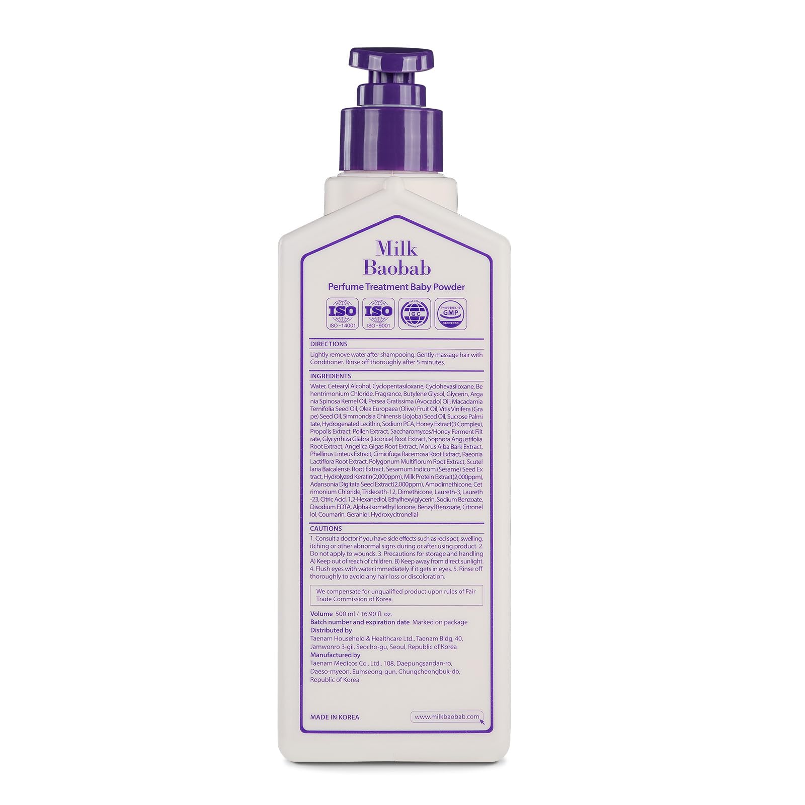 Milk Baobab perfume treatment flowing hair shot, lightweight formula adding manageability