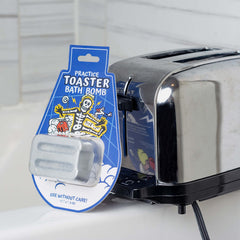 MilkToast Toaster Bath Bomb fizz action captured for bath moment.