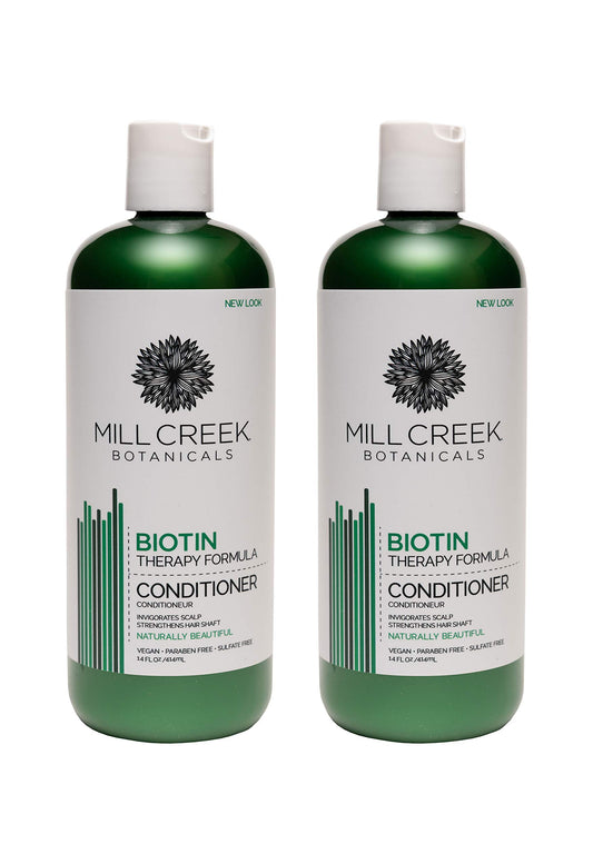 Mill Creek Biotin Conditioner bottle for nourished, smooth, and manageable hair daily.
