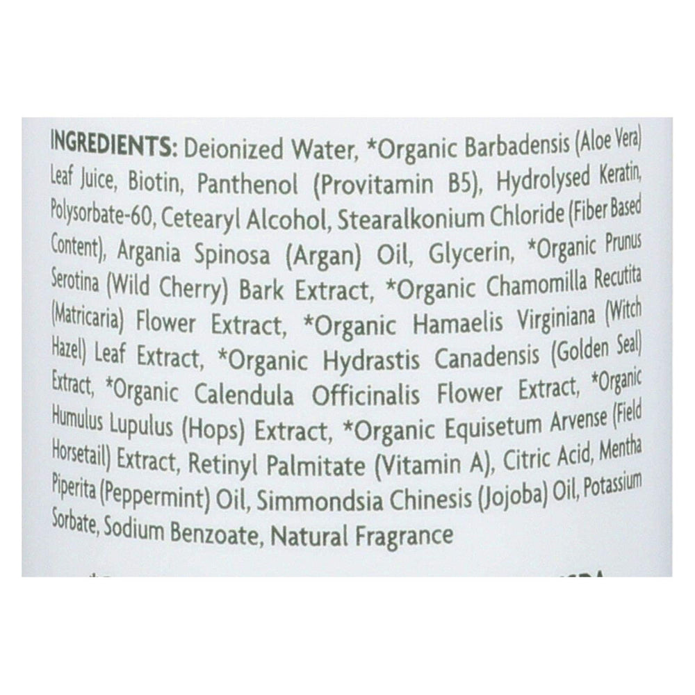 Mill Creek Biotin Conditioner back label emphasizes natural and organic ingredients.