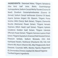 Mill Creek Biotin Shampoo label highlighting biotin therapy with argan oil and aloe