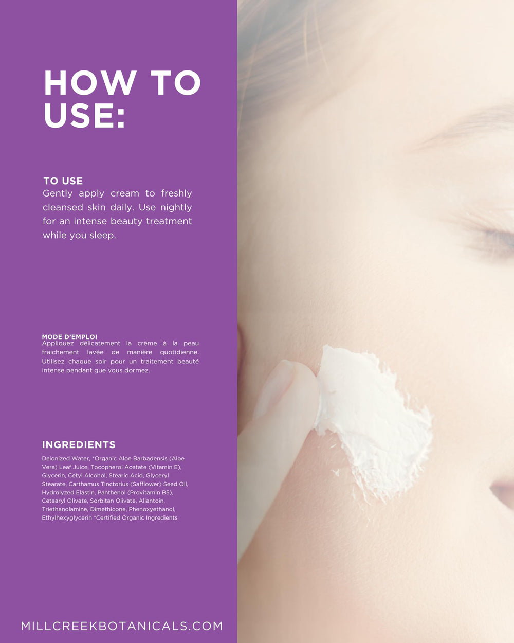 Mill Creek Botanicals Elastin Cream close-up texture emphasizing natural ingredients