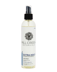 Mill Creek Extra Hold Hair Spray bottle delivers long-lasting control and body for hard-to-hold styles