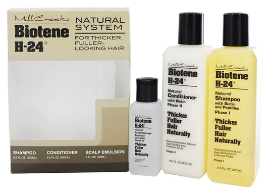 Mill Creek H-24 conditioner bottle for soft, manageable hair.