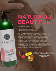 Ingredients map for Mill Creek Keratin Conditioner highlights hydrolyzed keratin.