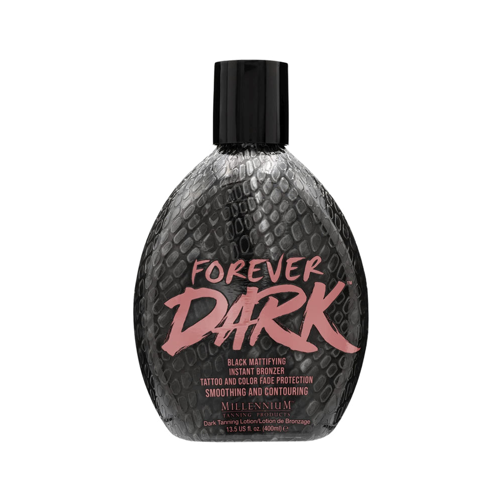 Millennium Tanning Forever Dark bottle pour for easy control and instant bronzing.