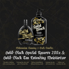 Millennium Tanning Solid Black 200x cocoa and shea butters moisturize tanning skin