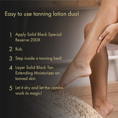 Millennium Tanning Solid Black 200x silicone-infused formula for smoother skin