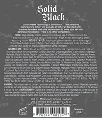 Millennium Tanning Solid Black long-lasting bronze finish on skin