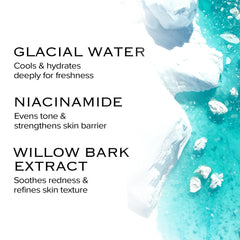 Close-up of mimmua Ice Sorbet gel texture absorbing quickly.