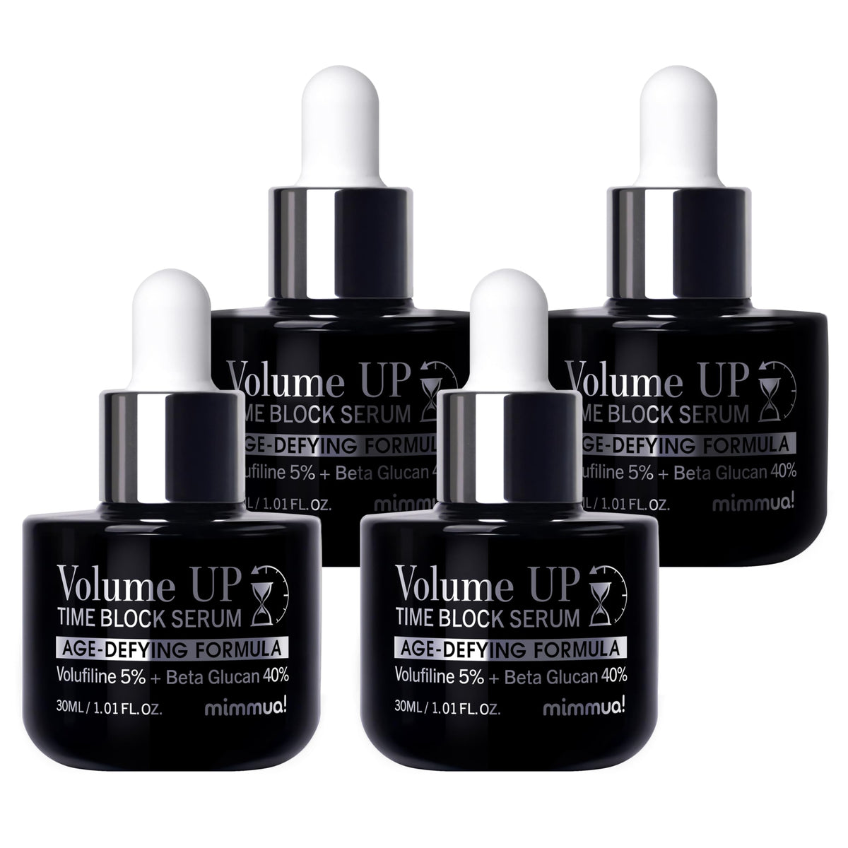Mimmua Volume Up Time Block Serum bottle closeup for smoother skin