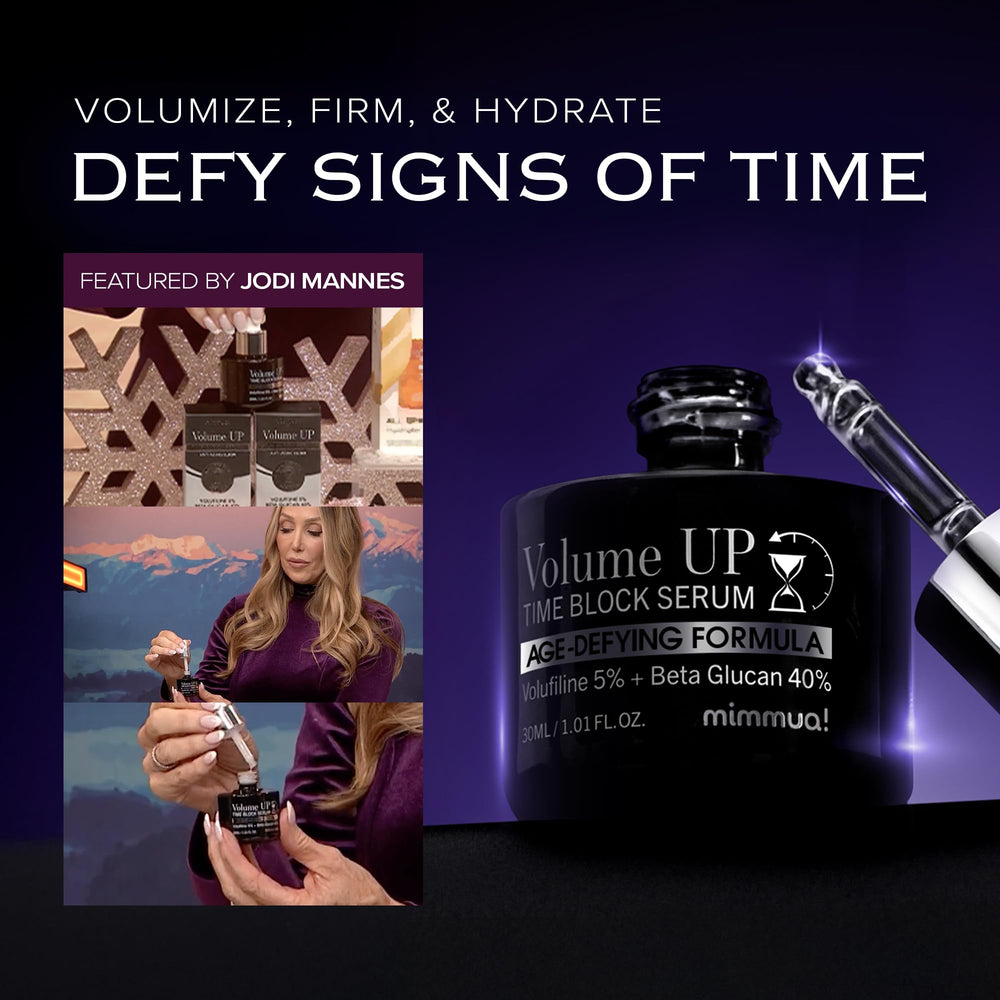 Mimmua Volume Up Time Block Serum around the under-eye area.