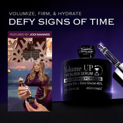 Mimmua Volume Up Time Block Serum around the under-eye area.