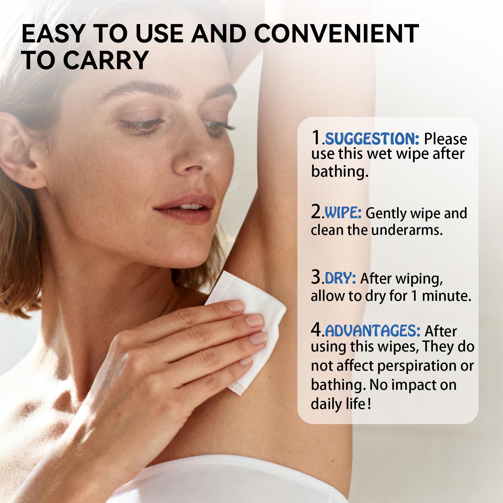 MIMORS Deodorant Wipes in gym bag for post-workout refresh