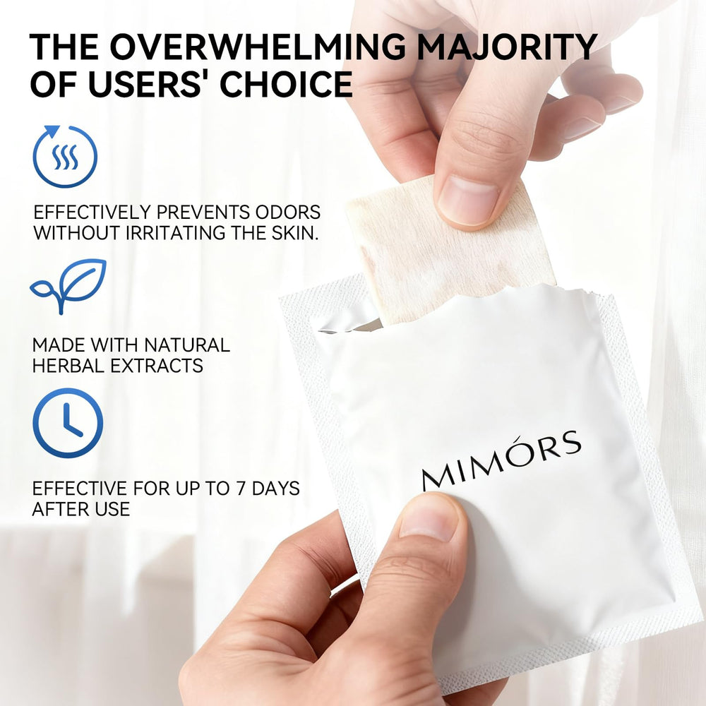 MIMORS Deodorant Wipes unscented format for sensitive noses
