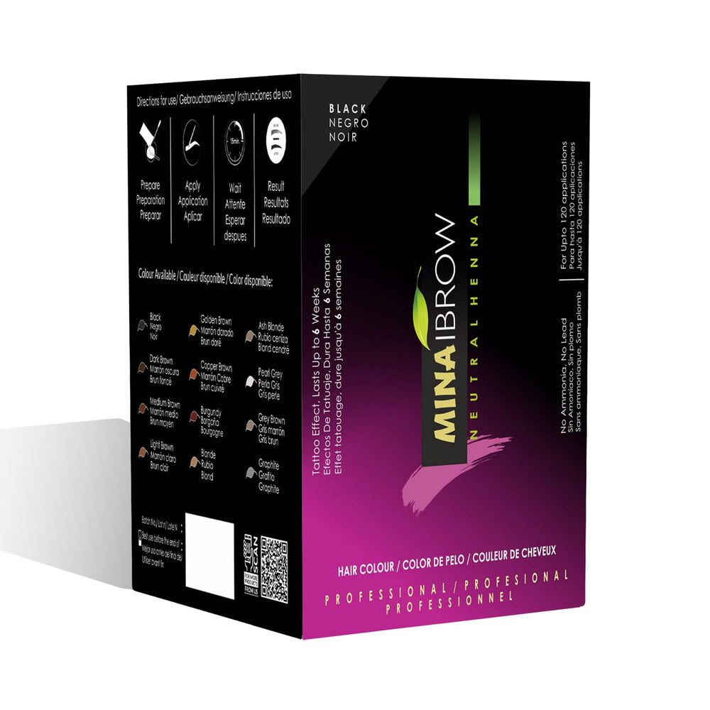 MinaiBrow color refill black pack for natural, lasting tint