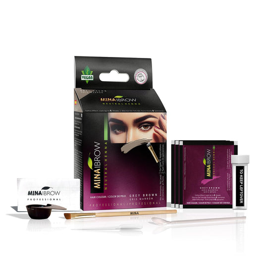 MinaiBrow Mina ibrow gray-brown color powder colors hair naturally and evenly.