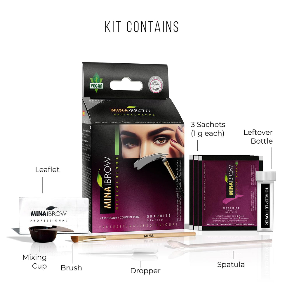MinaiBrow gray hair coverage demonstration on strands.