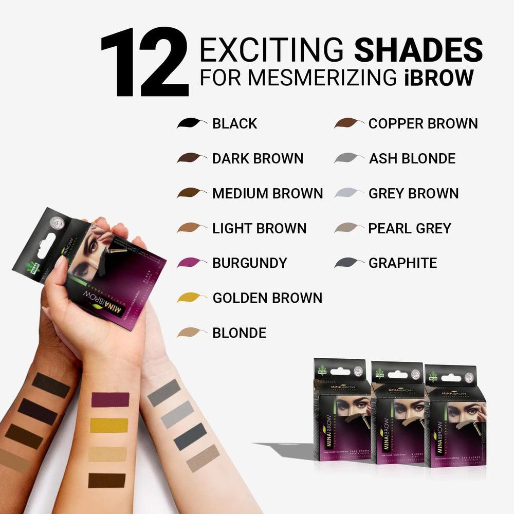MinaiBrow hair tinting powder application with a natural finish.