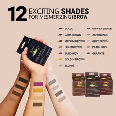 MINA ibrow Henna color spread showing natural-looking tint.