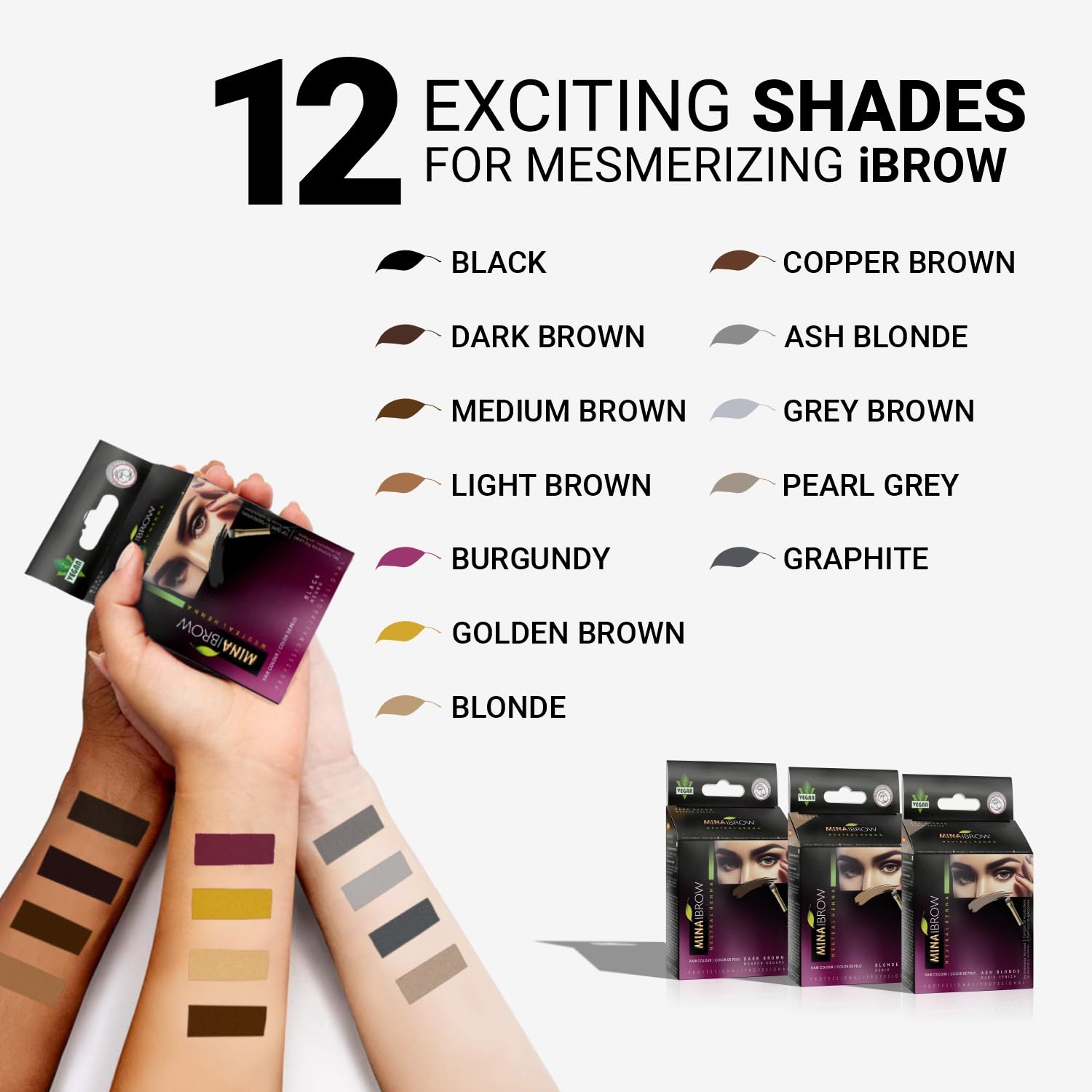 MinaiBrow iBrow no ammonia formula gentle on hair