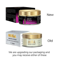 She a butter in MinaiBrow Brow Scrub nourishes the skin.