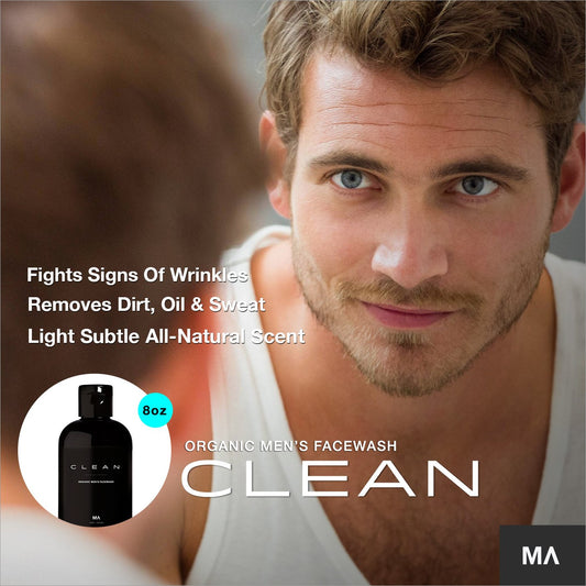 MINAMUL Mens Face Wash organic ingredients label highlights natural formula