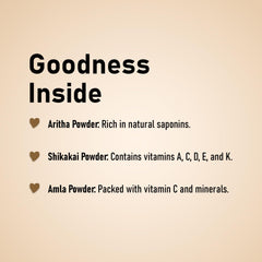 Minature aritha powder sachet for gentle cleansing and softness.