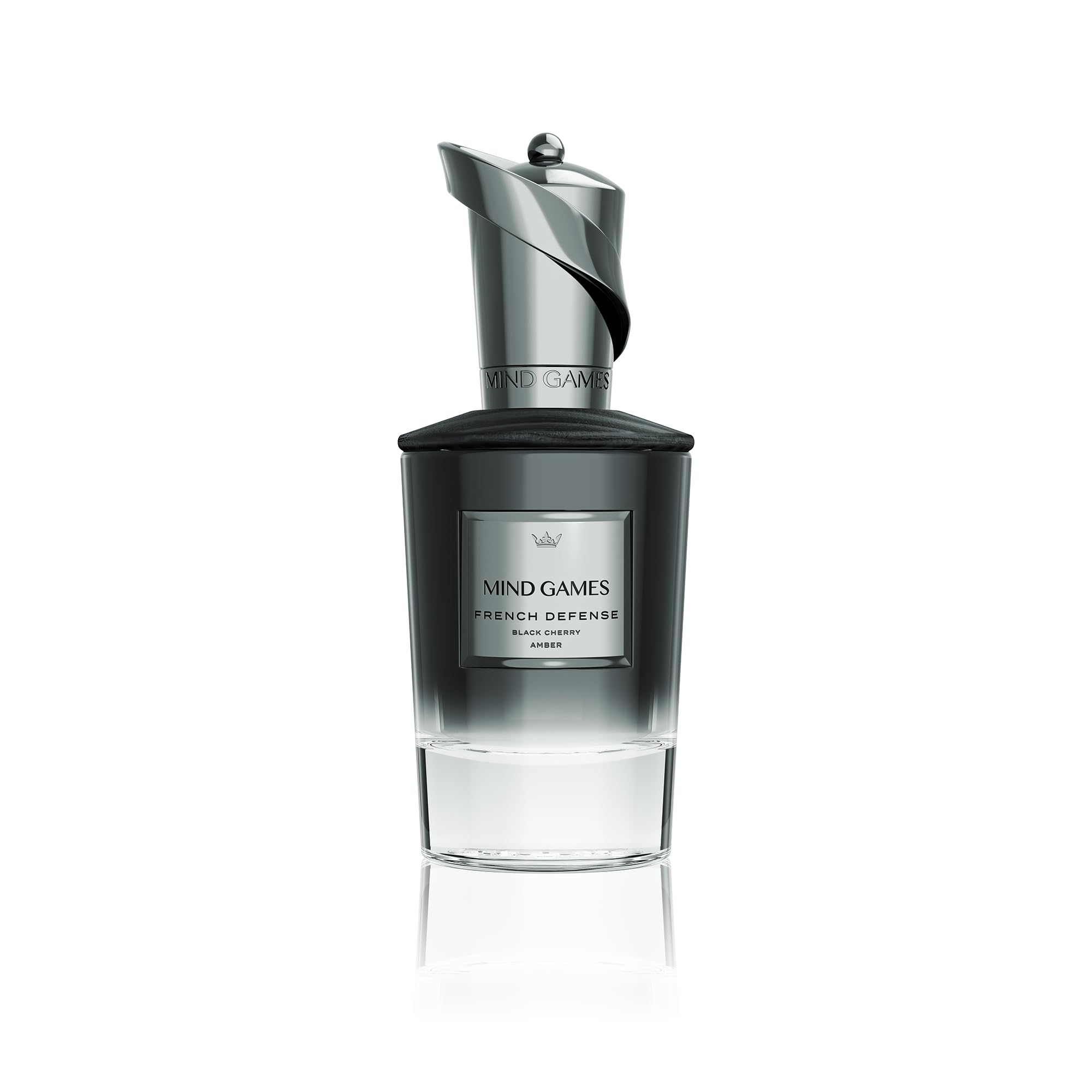 MIND GAMES French Defense bottle showing cherry and chamomile notes for a bright, uplifting scent.