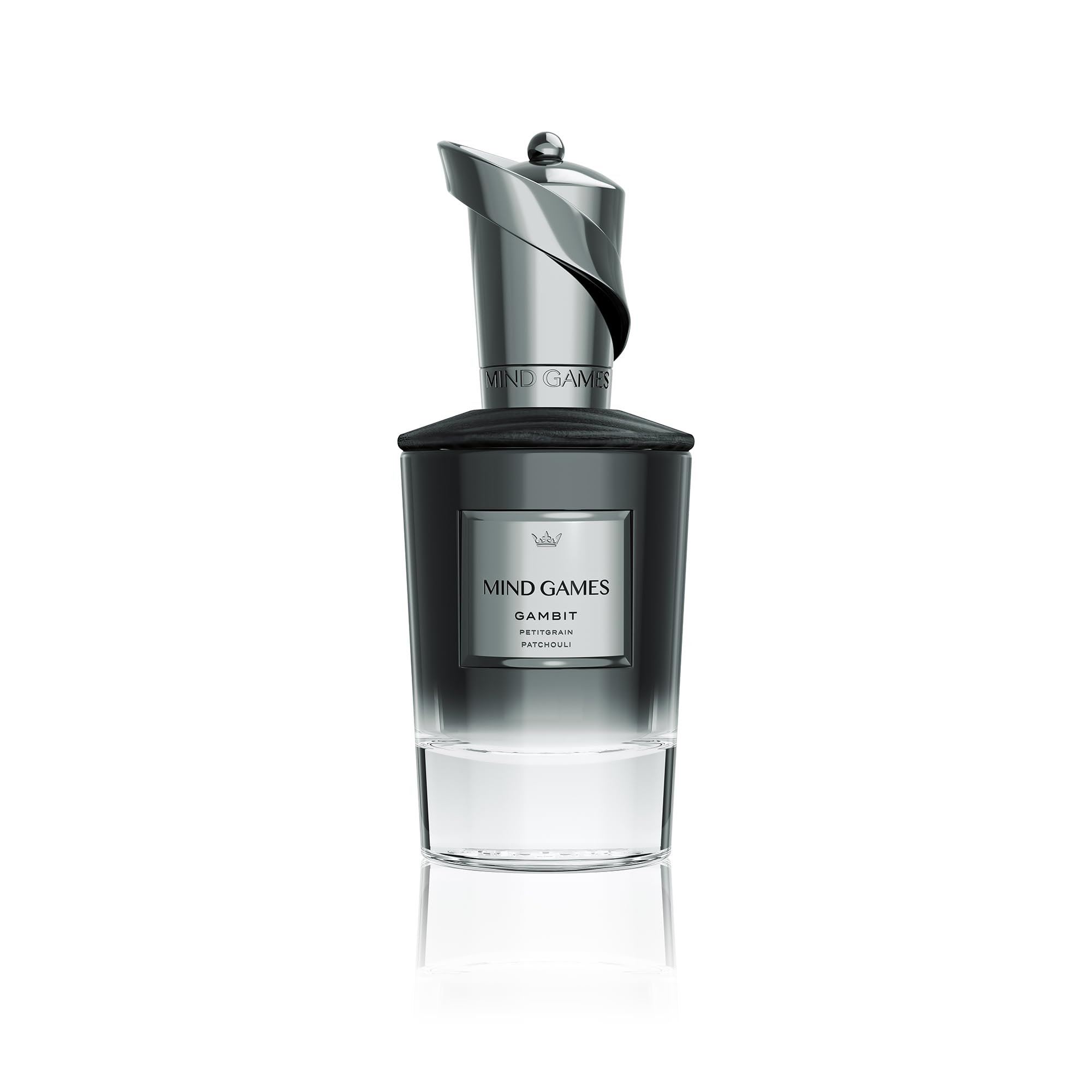MIND GAMES Gambit bottle close-up highlighting premium design and luxury fragrance presence