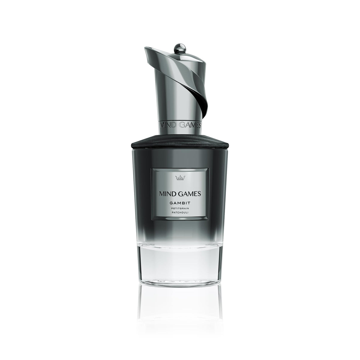 MIND GAMES Gambit bottle close-up highlighting premium design and luxury fragrance presence