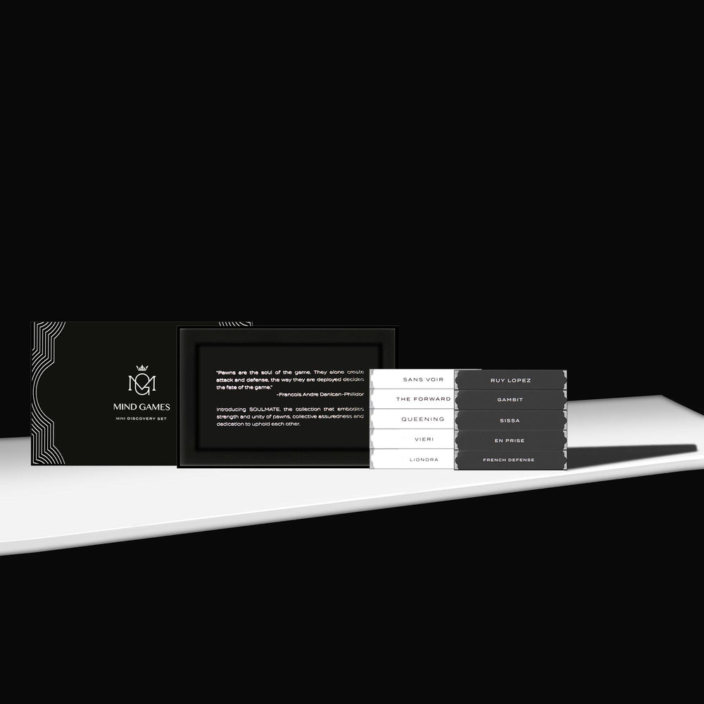 MIND GAMES luxury-gift-packaging elevates gifting with an elegant slide-out box for fragrance connoisseurs.