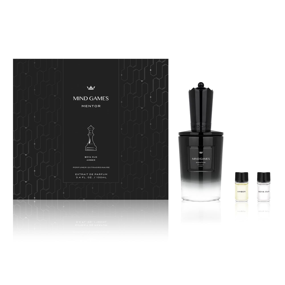 MIND GAMES Mentor bottle-pour captures fragrance texture and generous spray potential