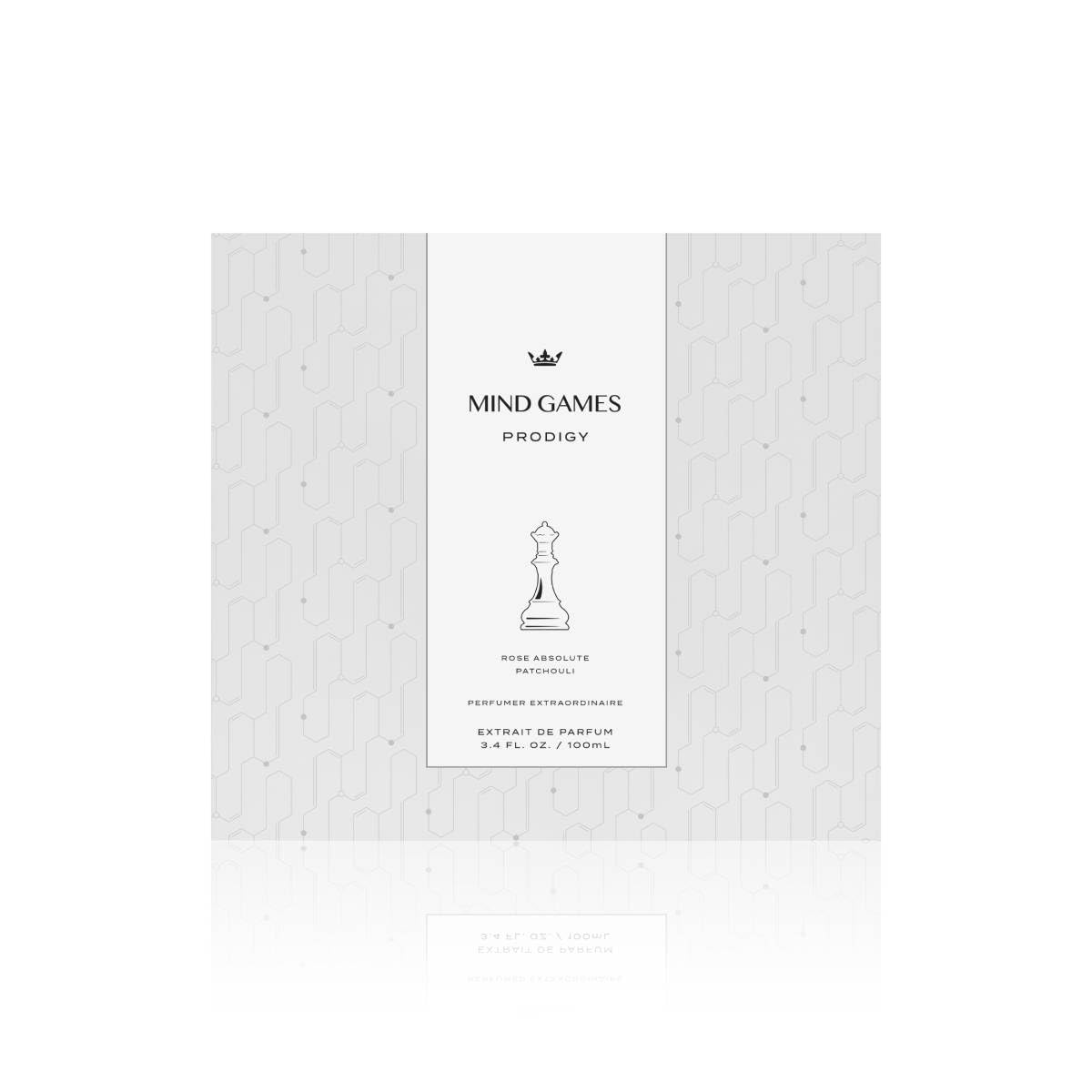 Mind Games Prodigy bottle closeup emphasizes rich notes like rose and vanilla.