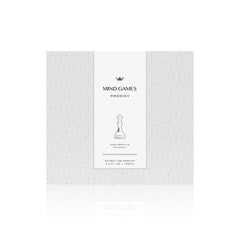 Mind Games Prodigy bottle closeup emphasizes rich notes like rose and vanilla.