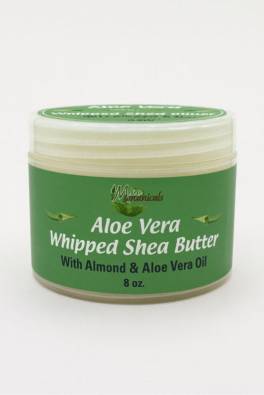 Mine Botanicals Aloe Vera Whipped Shea Butter jar for quick hydration after bathing