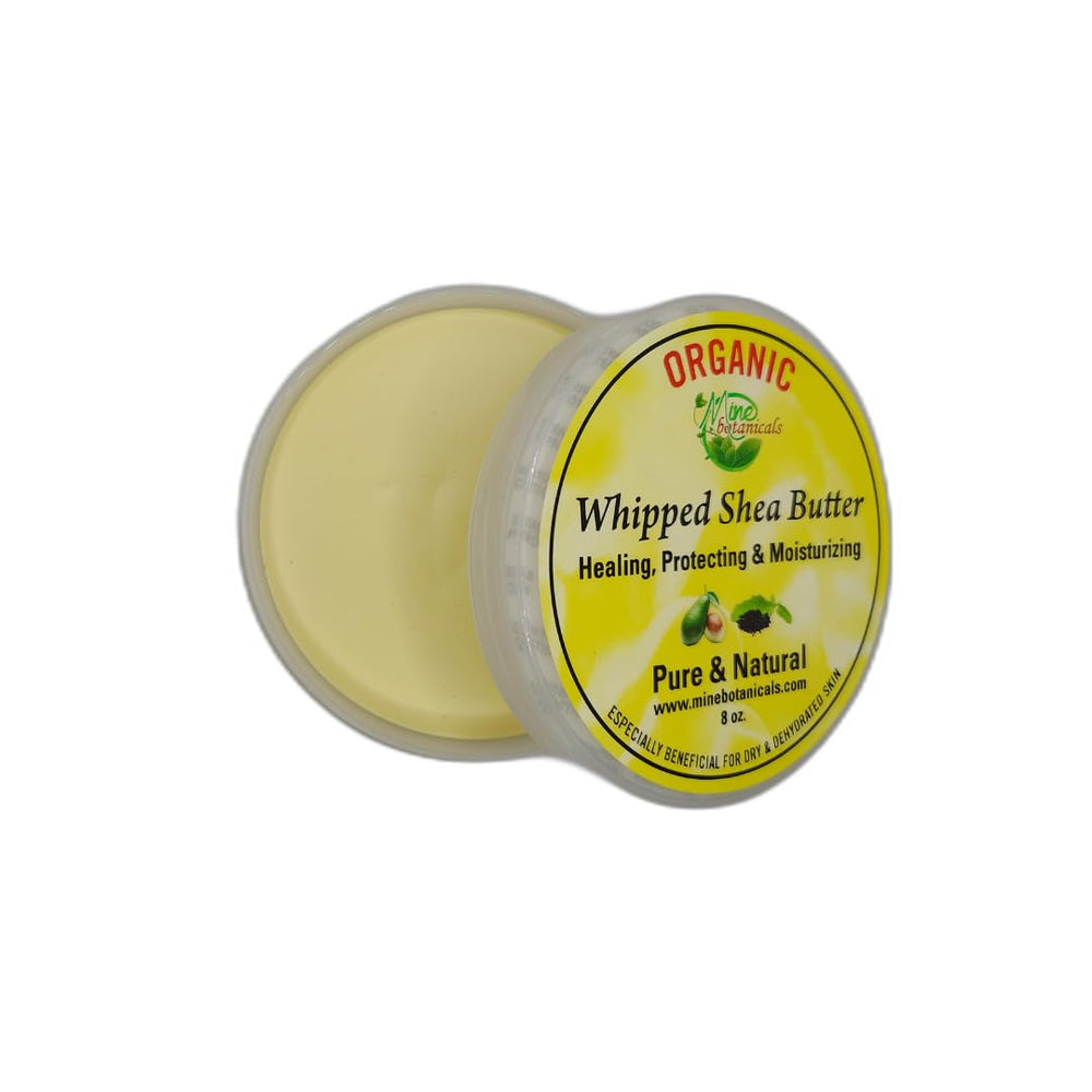 Mine Botanicals whipped shea butter applied to skin for smoothness.