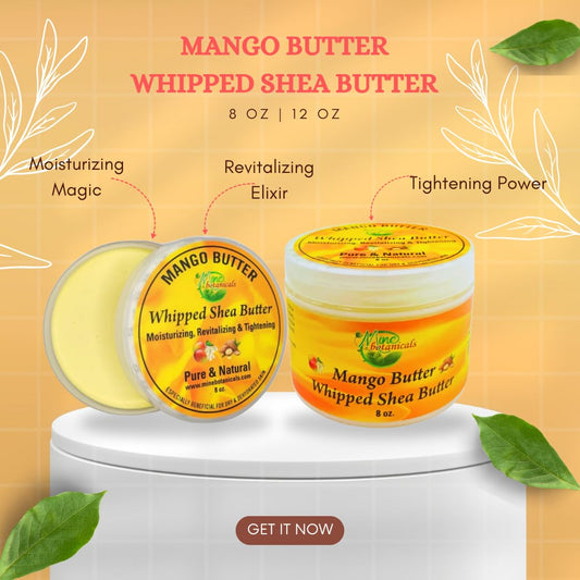 Mine Botanicals Whipped Body Butter texture close-up—creamy, whipped formula that absorbs quickly.