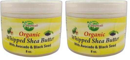 Mine Botanicals whipped shea butter jar close-up showing rich texture for dry skin.