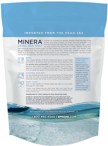 Minera Dead Sea Salt coarse grain ideal for thorough exfoliation in a warm bath