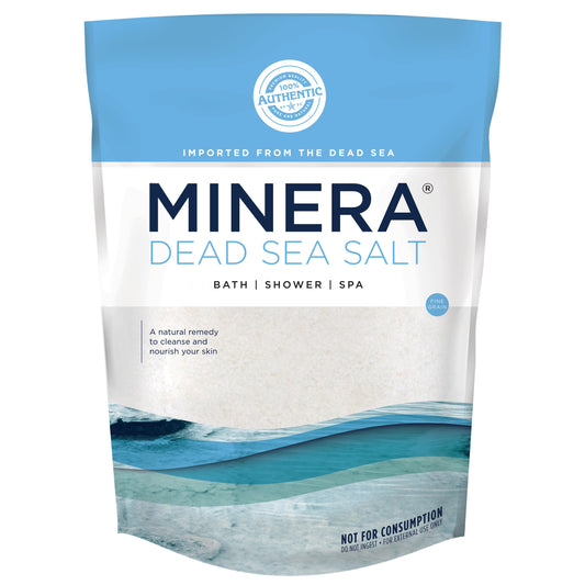 Minera fine-grain Dead Sea salt for a spa-like bath leaving skin refreshed