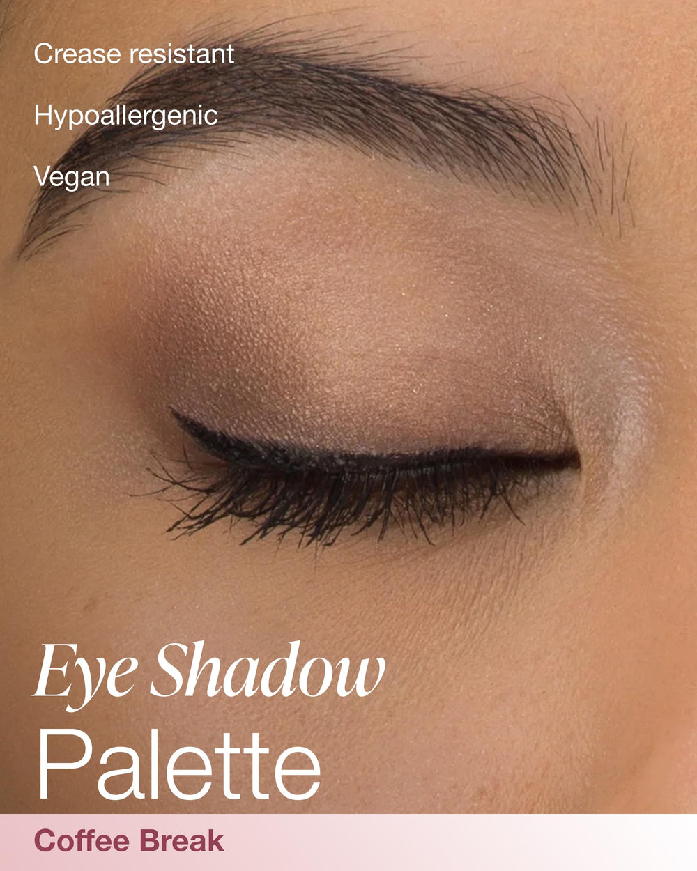 Mineral Fusion Coffee Break palette open shows four versatile shades for nude to bold looks.