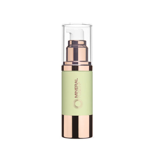 Mineral Fusion Color Correcting Primer airless pump top demonstrates precise, mess-free application.