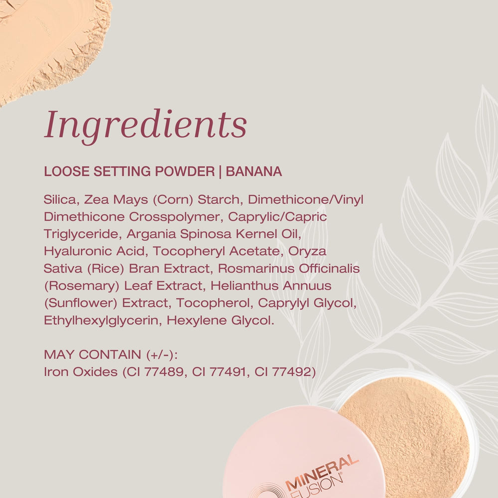 Mineral Fusion banana powder rice bran oil-absorption at work.
