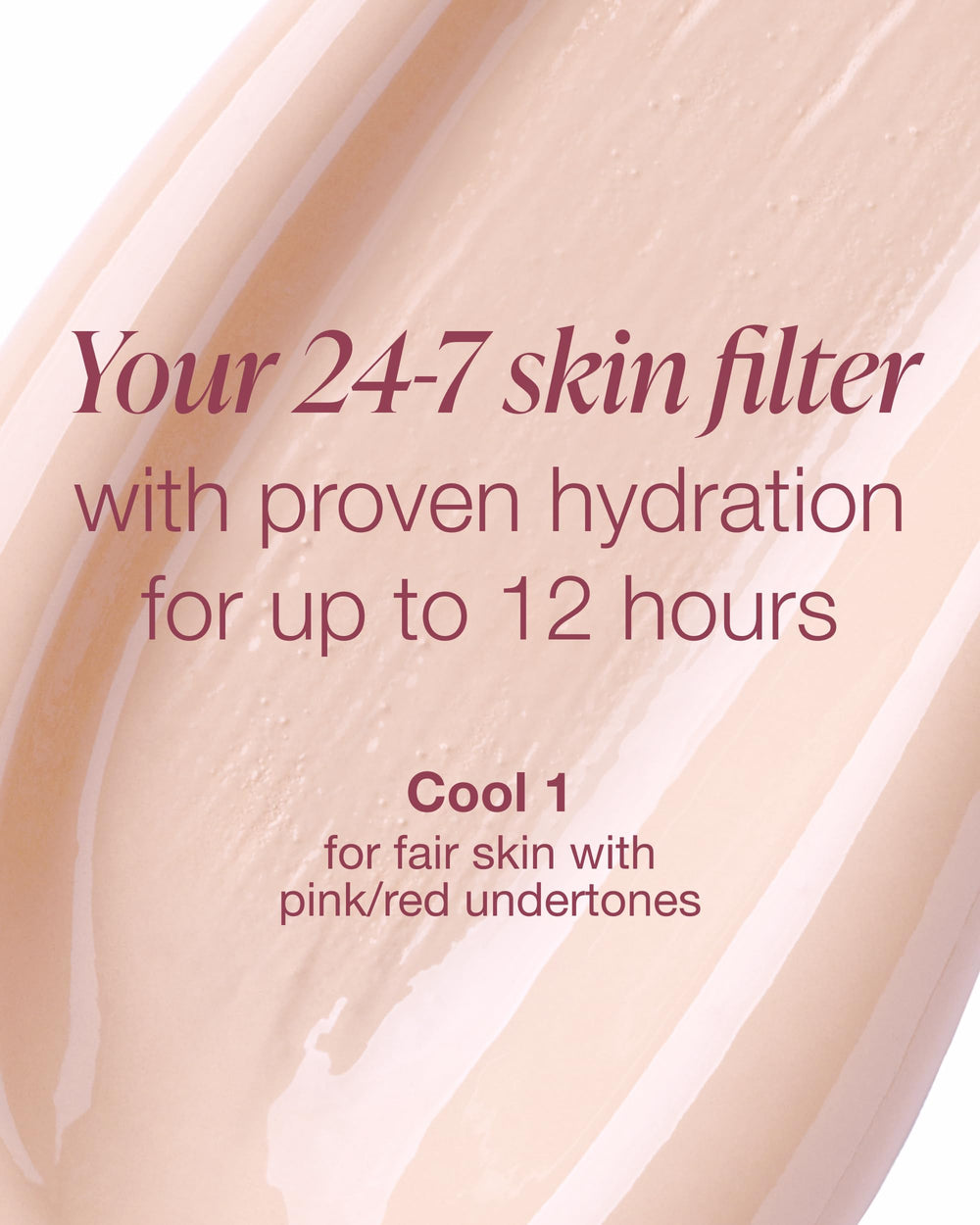 Mineral Fusion foundation texture closeup highlights light-reflecting minerals for a radiant complexion.