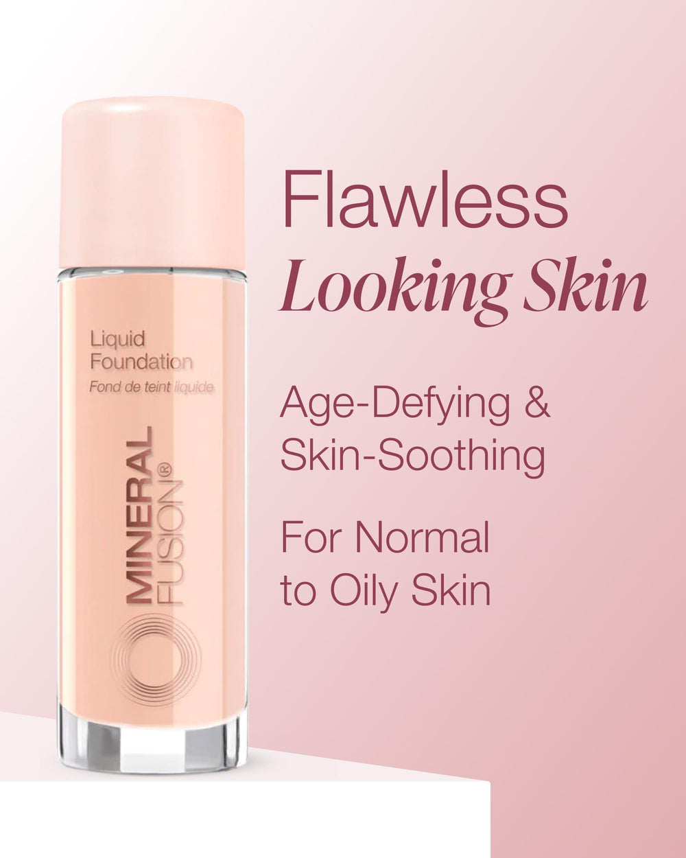 Mineral Fusion green tea and lavender ingredients closeup emphasizes gentle skin care.
