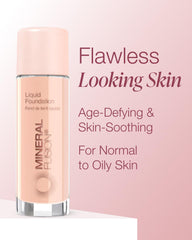 Mineral Fusion green tea and lavender ingredients closeup emphasizes gentle skin care.