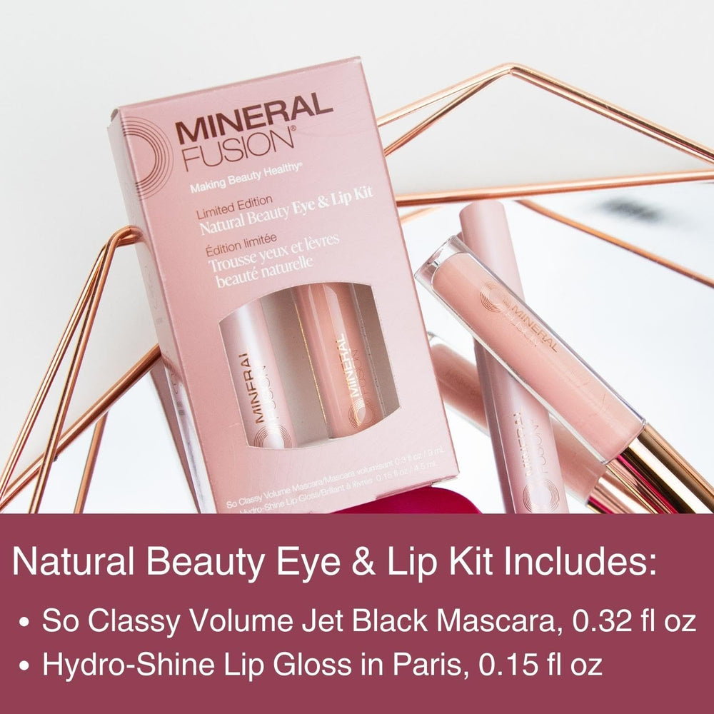 Mineral Fusion Hydro-Shine Lip Gloss Paris Pale Pink for hydrating shine.