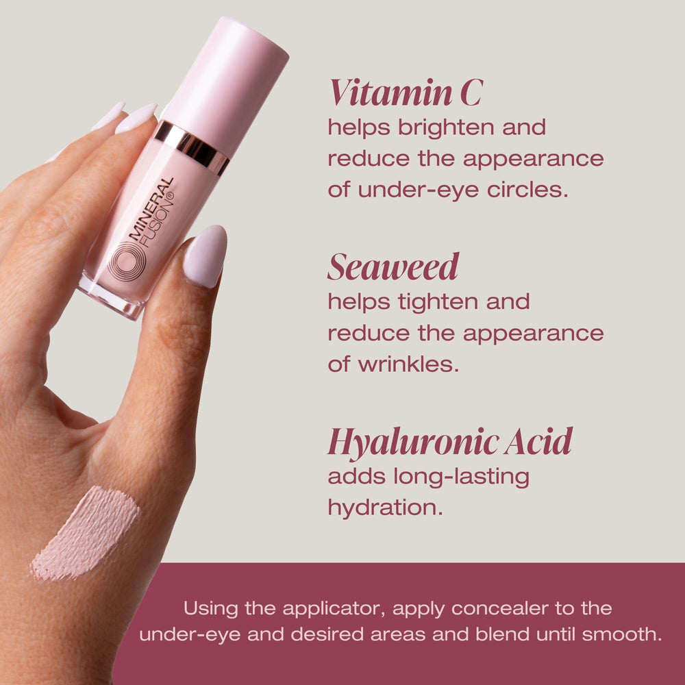 Mineral Fusion Liquid Concealer Brightening close-up texture reveals smooth glow